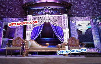 Fiber Carved Jali Pillar Stage