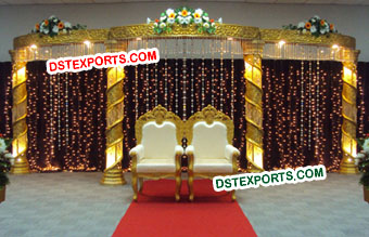 Golden Crystal Pillar Reception Stage