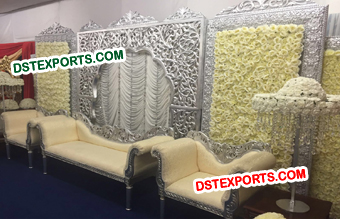 Silver Heavy Carved Backdrop Panels