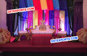 Asian Indian Wedding  Colourful Backdrop Stage