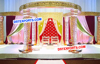 Golden Carved Fiber Dulhan Mandap