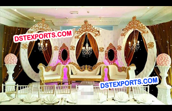 Unusual Leather Oval Wedding Stage Backdrop Frame