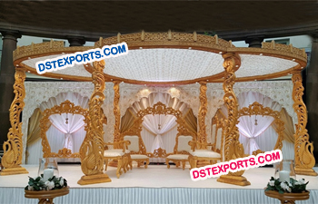 Wooden Carved Swan Mandap