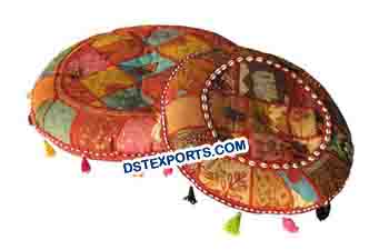 Rajasthani Cushions Patchwork Round Panel