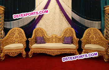 Royal Indian Wedding Carved Sofa Set