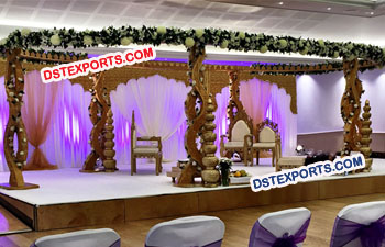 Beautiful Wooden Swirl Wedding Mandap