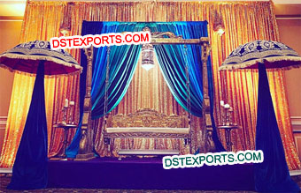 Muslim Wedding Mehandi Stage Decors With Jhula