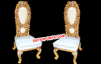 Royal Wedding Gold Chairs with Ivory Fabric