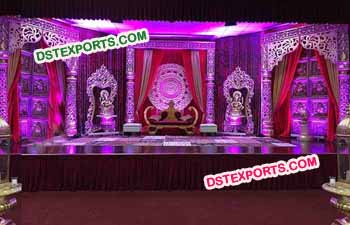 Royal Wedding Carving Pillar Stage