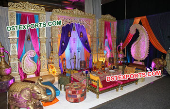 Moroccan Theme Wedding Sangeet Stage