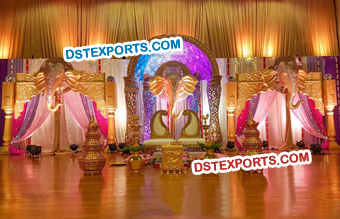 Wall Elephant Panel Wedding Stage