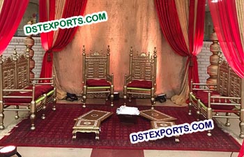 Golden Indian Wedding Mandap Chairs