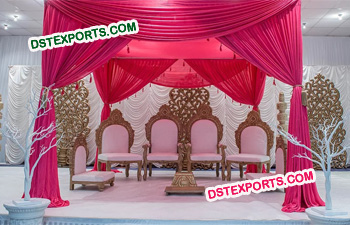 Wonderful Wooden Wedding Mandap chair sets