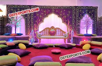 Royal Embrodried Stage Backdrop for Wedding