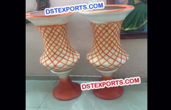 Fiber Carved Pots For Decoration