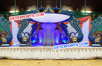 Fiber Peacock Theme Wedding Mandap