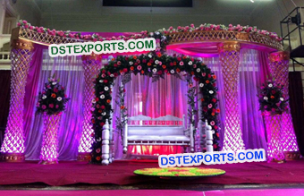 Asian Wedding Crystal Plazo Stage set