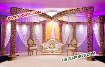 Gold Indian Wedding Decoration Mandap