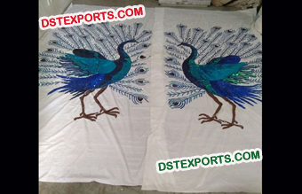 Peacock Design Wedding Stage Curtains