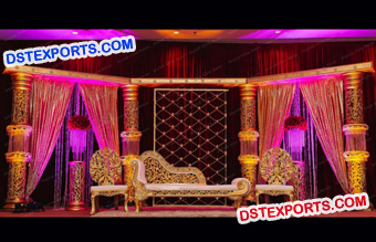 Golden Wedding Crystal Stage Set