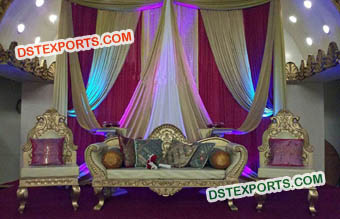 Gold Sofa Set For Indian Muslim Wedding