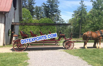 Long Horse Drawn Buggy Carriage For Tourist
