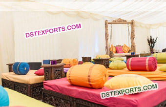 Muslim Mehndi Stage Carved Morocan Beds