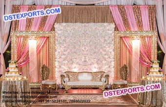 Latest Wedding Stage Set With Flower Wall