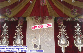 Indian Bollywood Wedding Embrodried Back Drapery