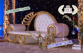 White gold plated couch