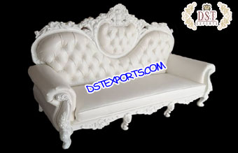 Elegant leather white pearl sofa set