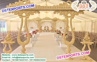 Pure White Theme Mandap for Wedding Ceremony