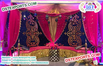 Lovely Embrodried Backdrops for Mehndi Ceremony