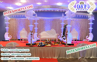 Peacock Theme Crystal Mandap with Ledlights