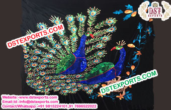 Peacock Dancing Couple Backdrop Curtains