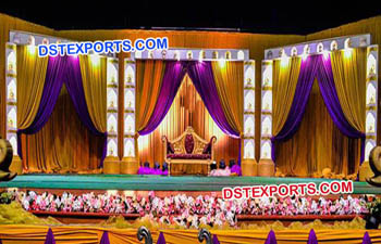 Grand Wedding Ganesha Fitted Pillars Stage Set