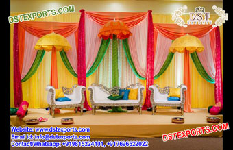 Srilankan Mehndi Stages Umbrellas Decoration
