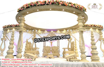 Stunning Indian Wedding Wooden Mandap