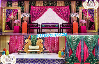 Fabulous Sangeet Stage Decor Zari Backdrops