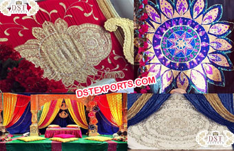 Beautiful Embroidered Backdrops for Mehndi Functio