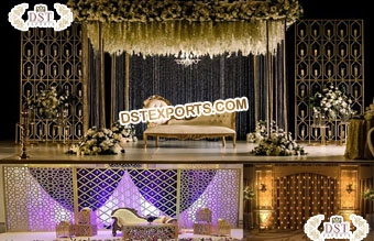 Reception Stage Metallic Candle Wall Backdrop
