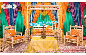 Vibrant Mehndi Stage Swing/Jhula Set