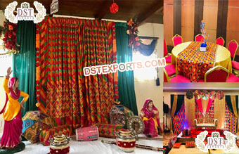 Punjabi Phulkari Decoration for Mehndi Function