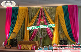 Magnificent Sangeet Stage Draping Decoration