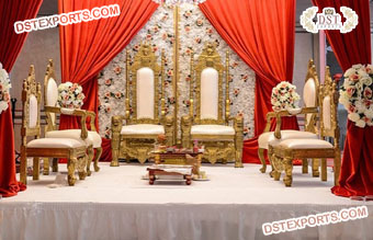 Modern Wooden Wedding Mandap Vidhi Chairs