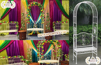 Wedding Metal Arch Bench Sofa for Bride Groom