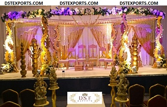 Unique Wooden Carving Circular Wedding Mandap