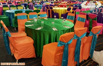 Colorful Banquet Hall Chair Covers & Sashes