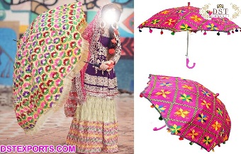 Punjabi Wedding Bride Photoshoot Umbrellas