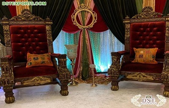 Wholesale Antique Gold Wedding Throne Chairs